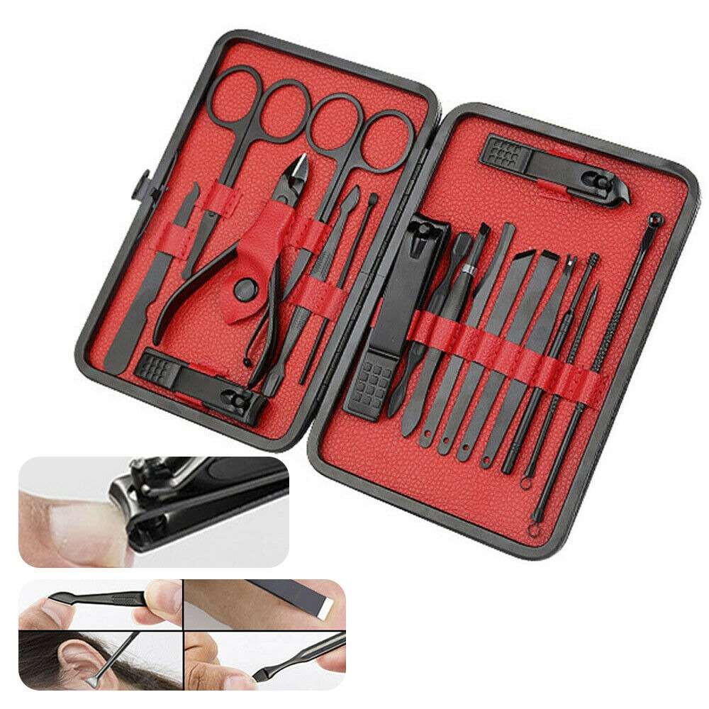 18 Piece Set Stainless Steel Nail Grooming Pedicure Kit Australia Dealbest