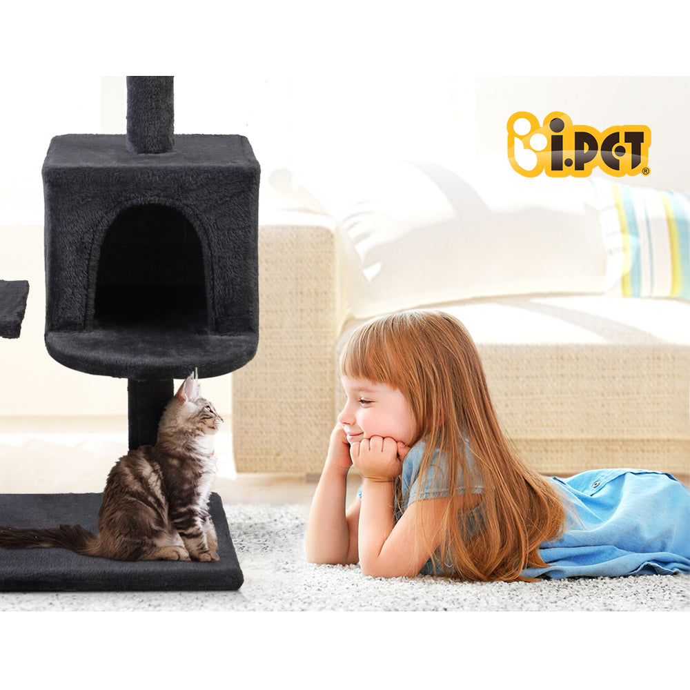 140cm Cat Tower Scratching Post Scratcher Tree - Grey