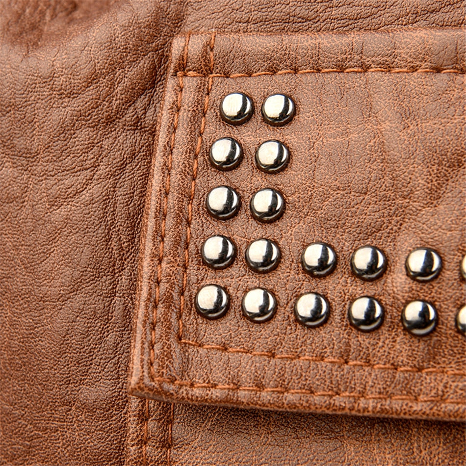 Multi-Wear PU Leather Stud Tote Shoulder Bag