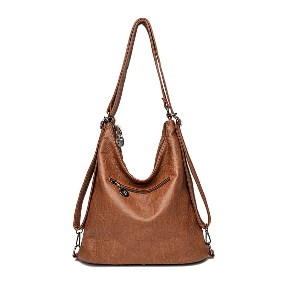 Multi-Wear PU Leather Stud Tote Shoulder Bag