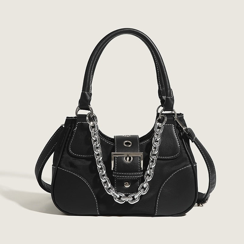 Canvas Chain Crossbody Tote Bag