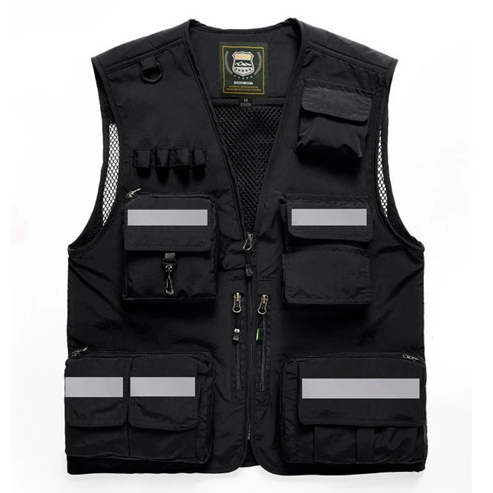 Reflective High Visibility Safety Vest Multi-Pocket Breathable Mesh