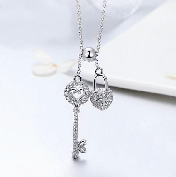 Key of Heart Sterling Silver Necklace Australia Dealbest