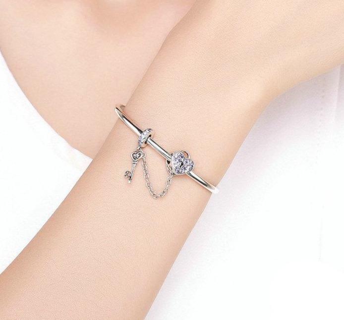 Key to My Hear Sterling Silver Purple Zircon Bracelet Australia Dealbest