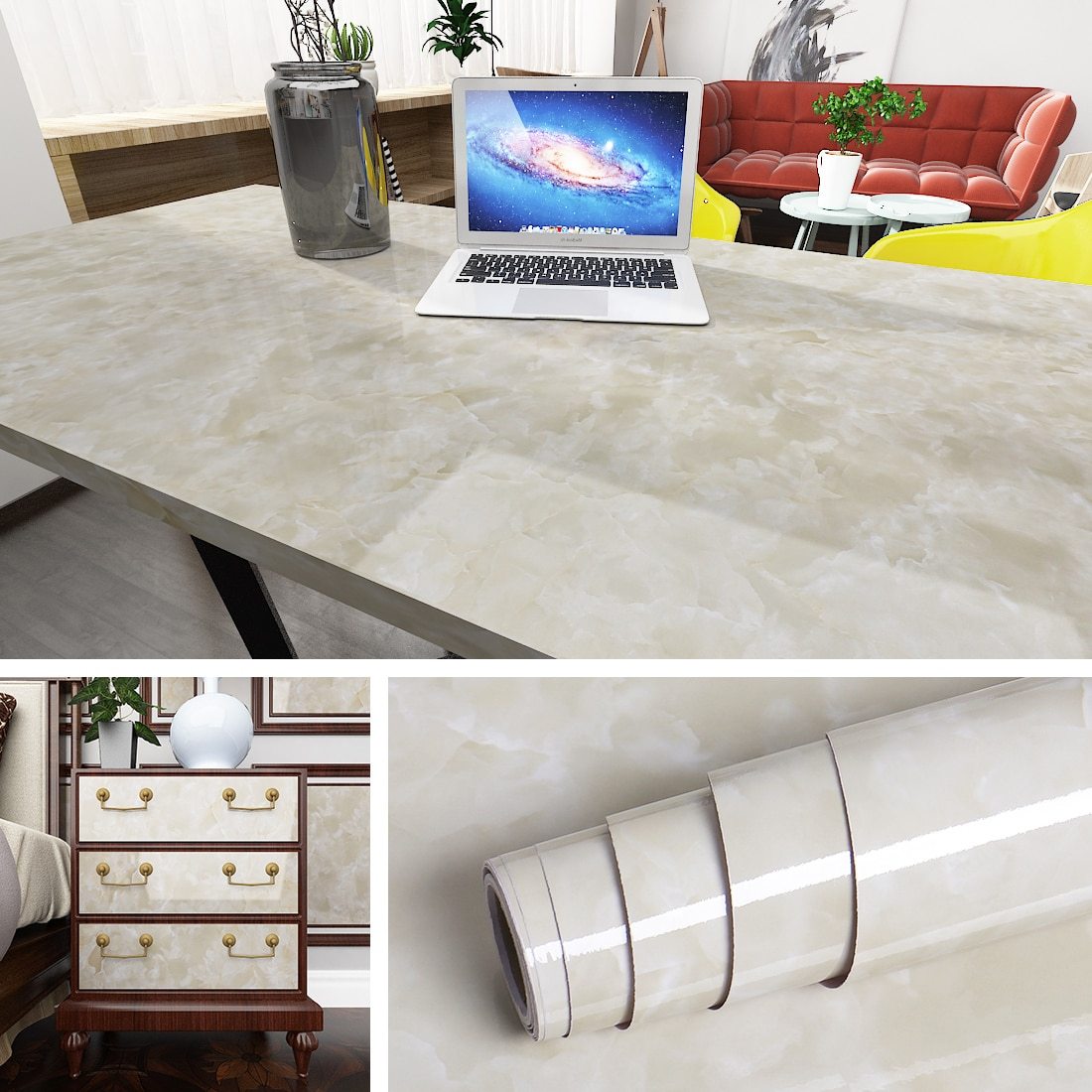 Waterproof Removable Marble Self Adhesive Wallpaper Australia Dealbest