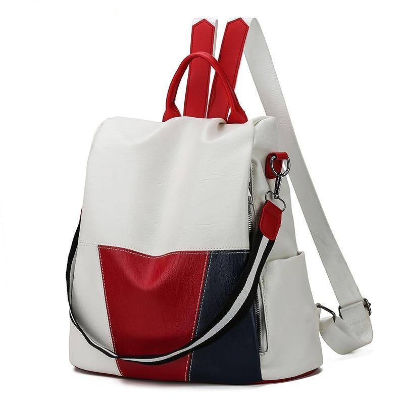 Anti-Theft Casual Leather Backpack