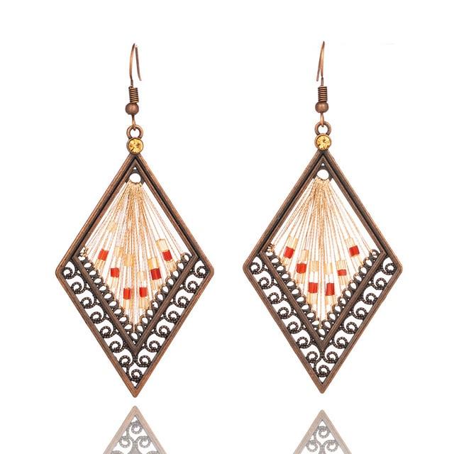 Retro Geometric Thread Drop Earrings Australia Dealbest