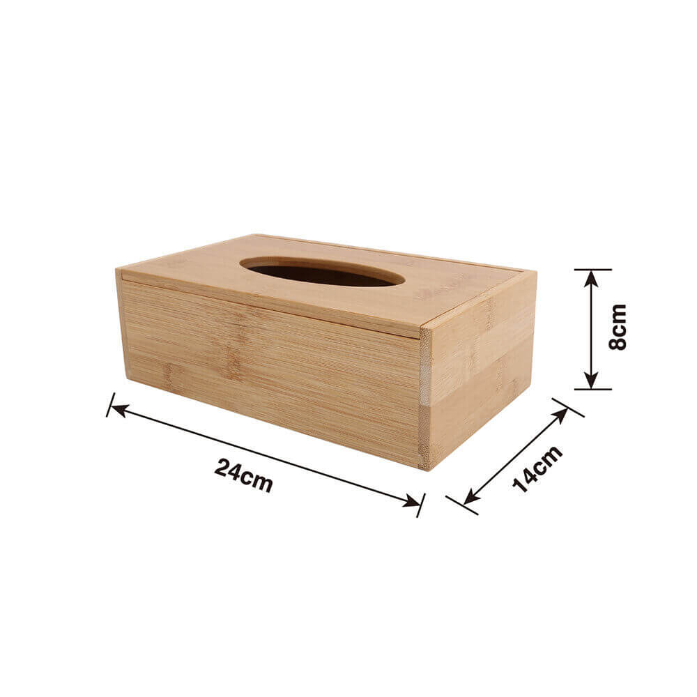 Bamboo Tissue Box Holder Dispenser