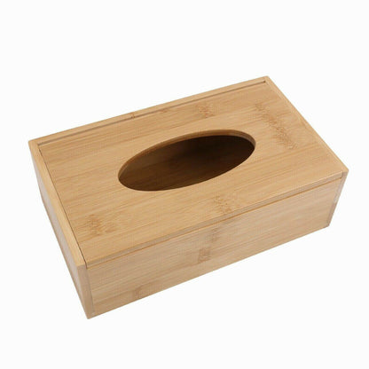 Bamboo Tissue Box Holder Dispenser