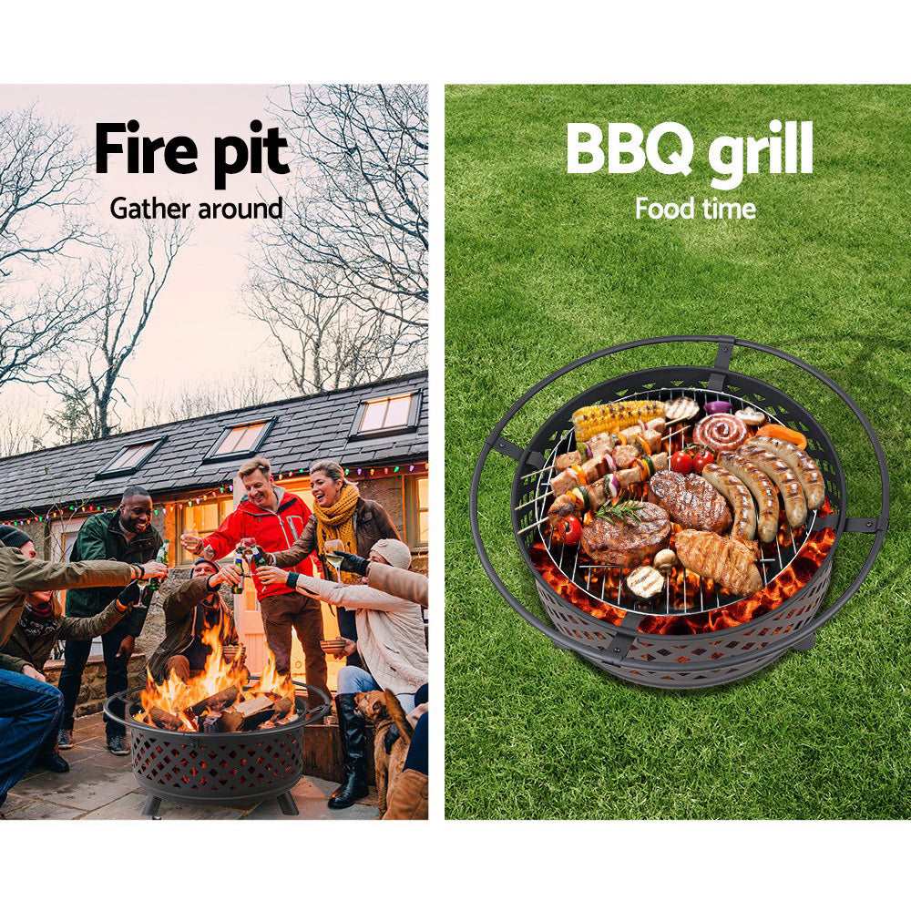 BBQ Grill Smoker Fire Pit Portable Outdoor 3 Inch Australia Dealbest