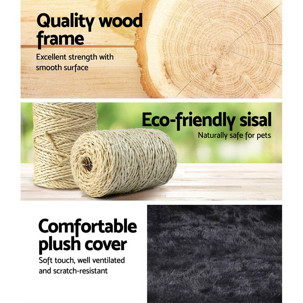 140cm Cat Tower Scratching Post Scratcher Tree -  Grey