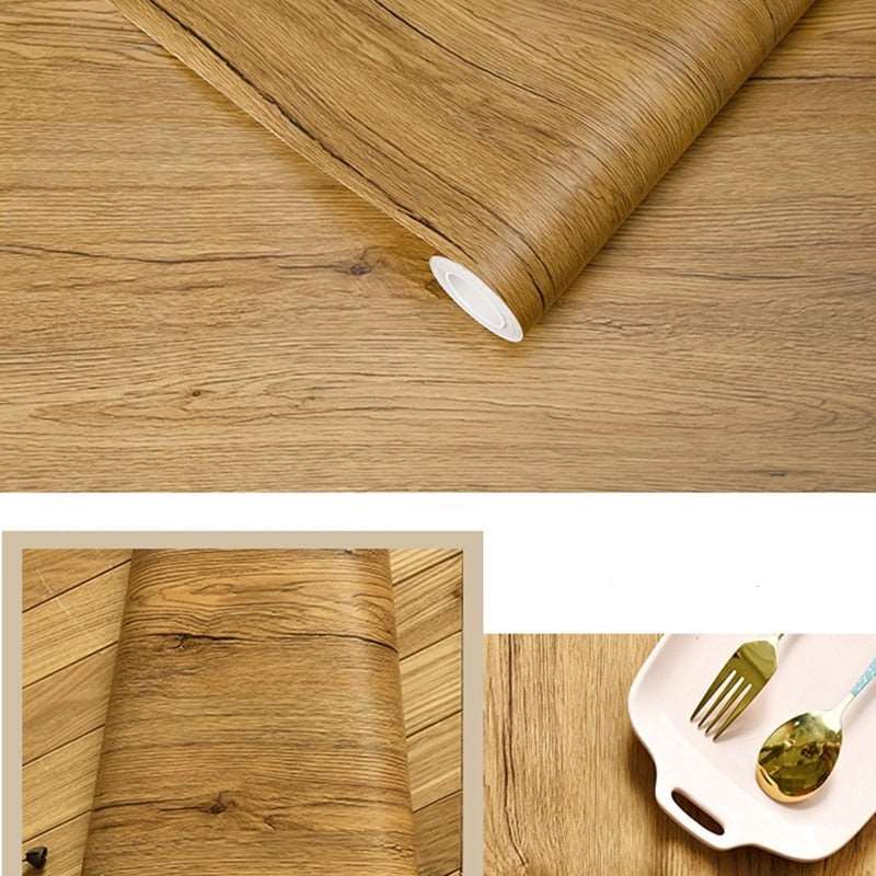 80CM Wide Wood Grain Vinyl Kitchen Countertop Contact Paper