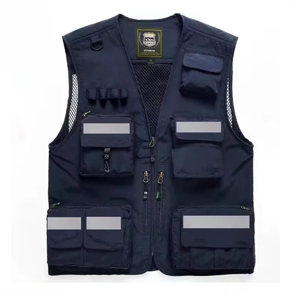 Reflective High Visibility Safety Vest Multi-Pocket Breathable Mesh