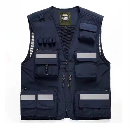 Reflective High Visibility Safety Vest Multi-Pocket Breathable Mesh