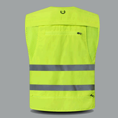 Reflective High Visibility Safety Vest Multi-Pocket Breathable Mesh