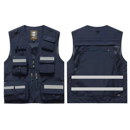 Reflective High Visibility Safety Vest Multi-Pocket Breathable Mesh
