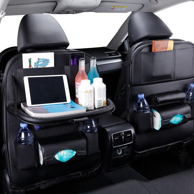 Leather Car Seat Organizer With Foldable Table Australia Dealbest