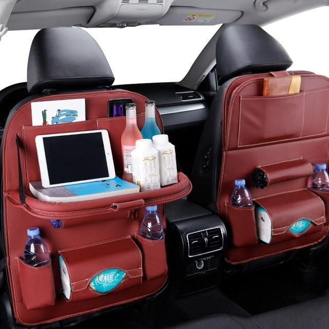 Leather Car Seat Organizer With Foldable Table Australia Dealbest