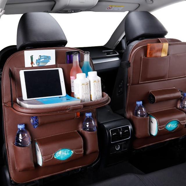 Leather Car Seat Organizer With Foldable Table Australia Dealbest