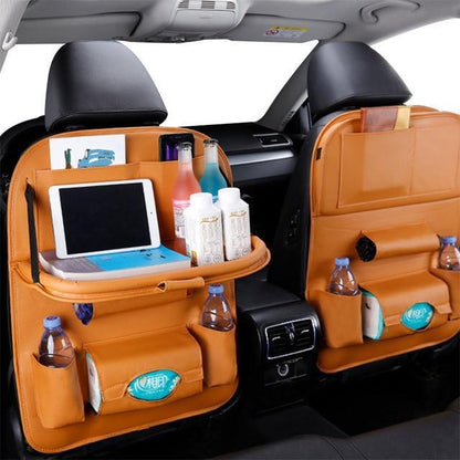 Leather Car Seat Organizer With Foldable Table Australia Dealbest