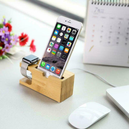 Apple Watch & Phone Bamboo Charging Dock Australia Dealbest