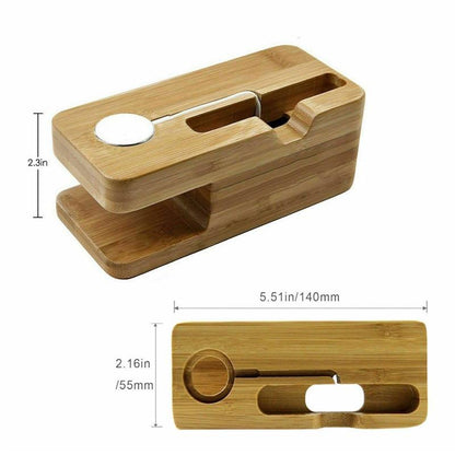 Apple Watch & Phone Bamboo Charging Dock Australia Dealbest