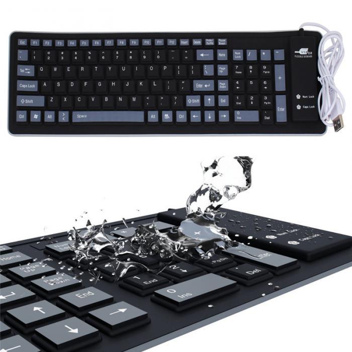 Waterproof Roll Up Wired Keyboard Australia Dealbest