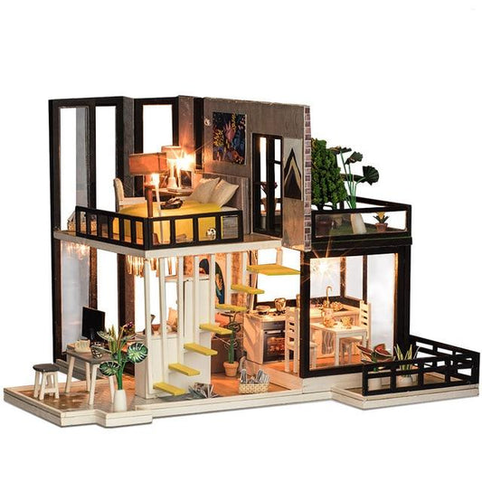 Modern House DIY Dollhouse With Furniture Australia Dealbest