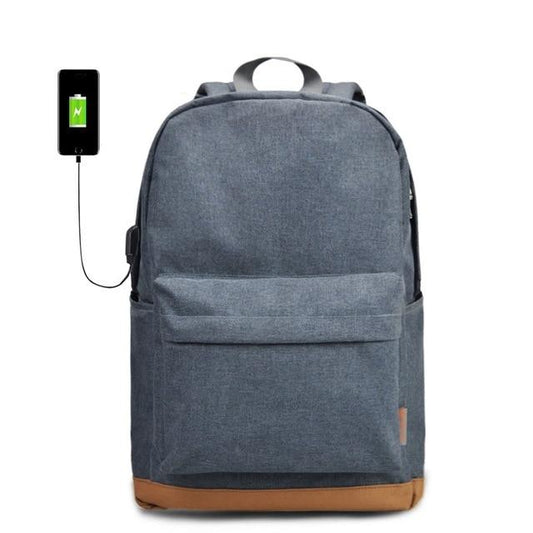 Casual Canvas Softback Backpack With USB Charging Port Australia Dealbest