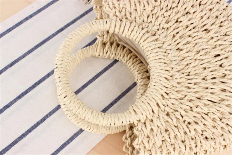 Handmade Bohemian Half-Moon Straw Shoulder Bag Australia Dealbest