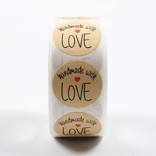 500pcs/Roll Handmade With Love Stickers Australia Dealbest