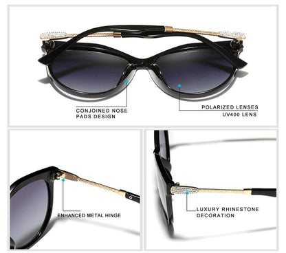 Rhinestone Cat Eye Gradient Lens Polarized Women's Sunglasses Australia Dealbest