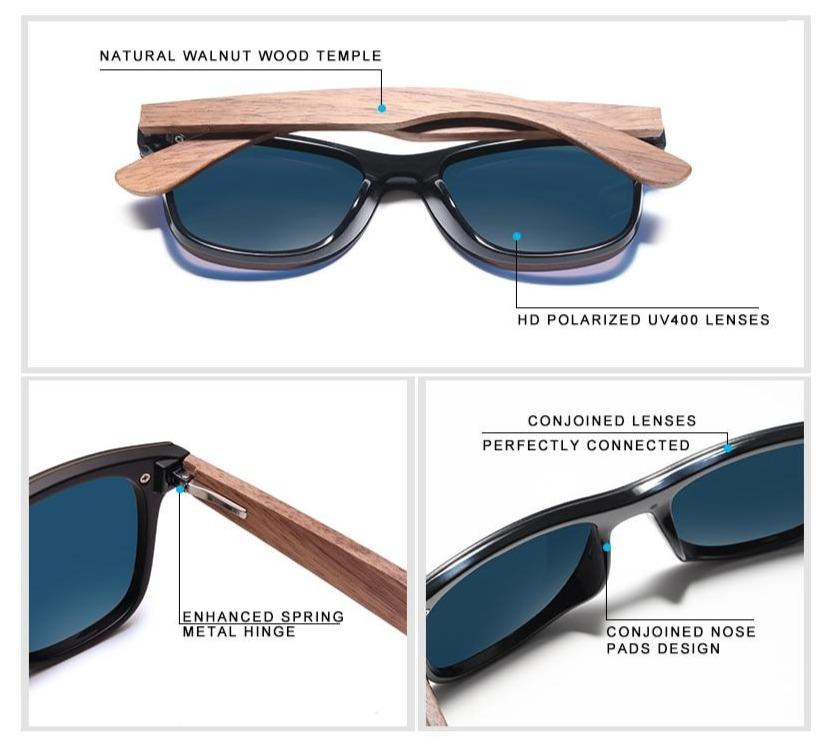 Handmade Wooden Walnut Polarized Mirror Women's Sunglasses Australia Dealbest
