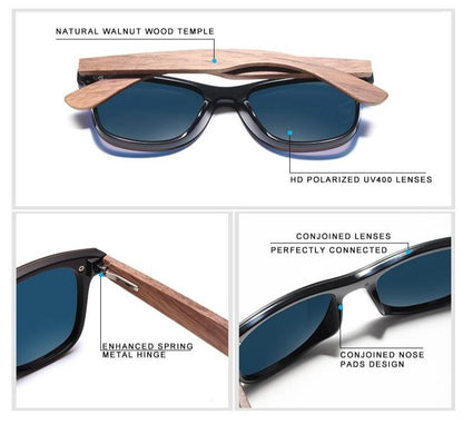 Handmade Wooden Walnut Polarized Mirror Women's Sunglasses Australia Dealbest