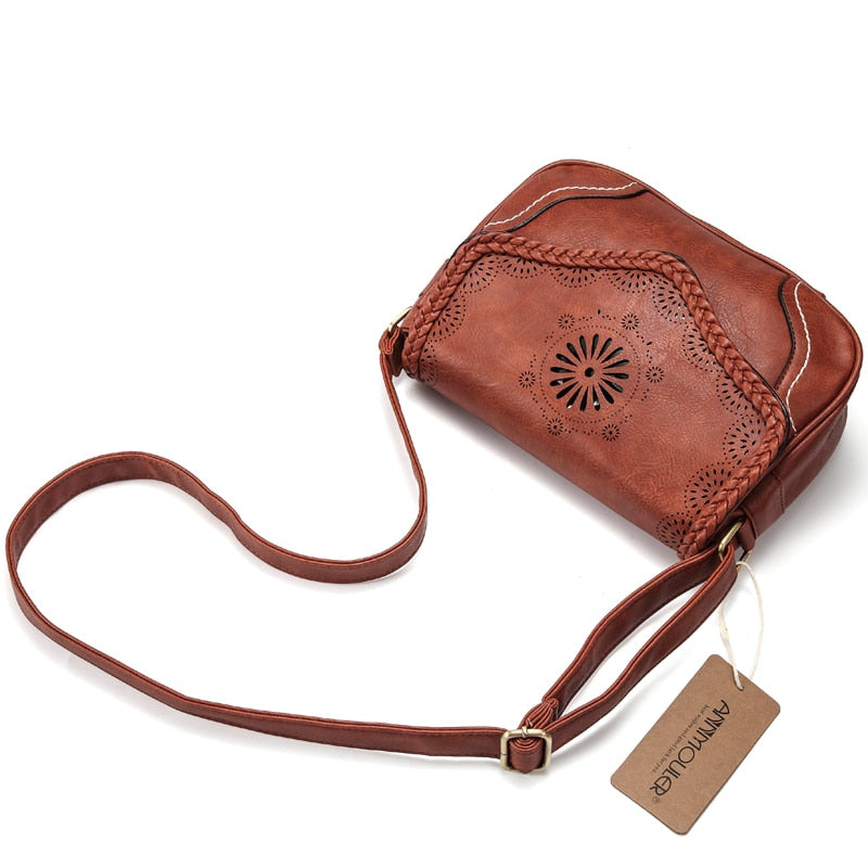 Vintage Leather Hollow Out Crossbody Shoulder Bag Australia Dealbest
