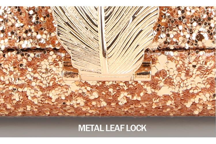 Bling Metal Leaf Hard Case Clutch Australia Dealbest